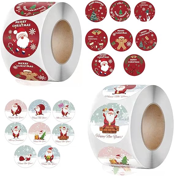 120 Adesivi Natalizi Per Regali - Etichette Decorative Con Babbo Natale, Alberi E Pupazzi Di Neve - Foto 13