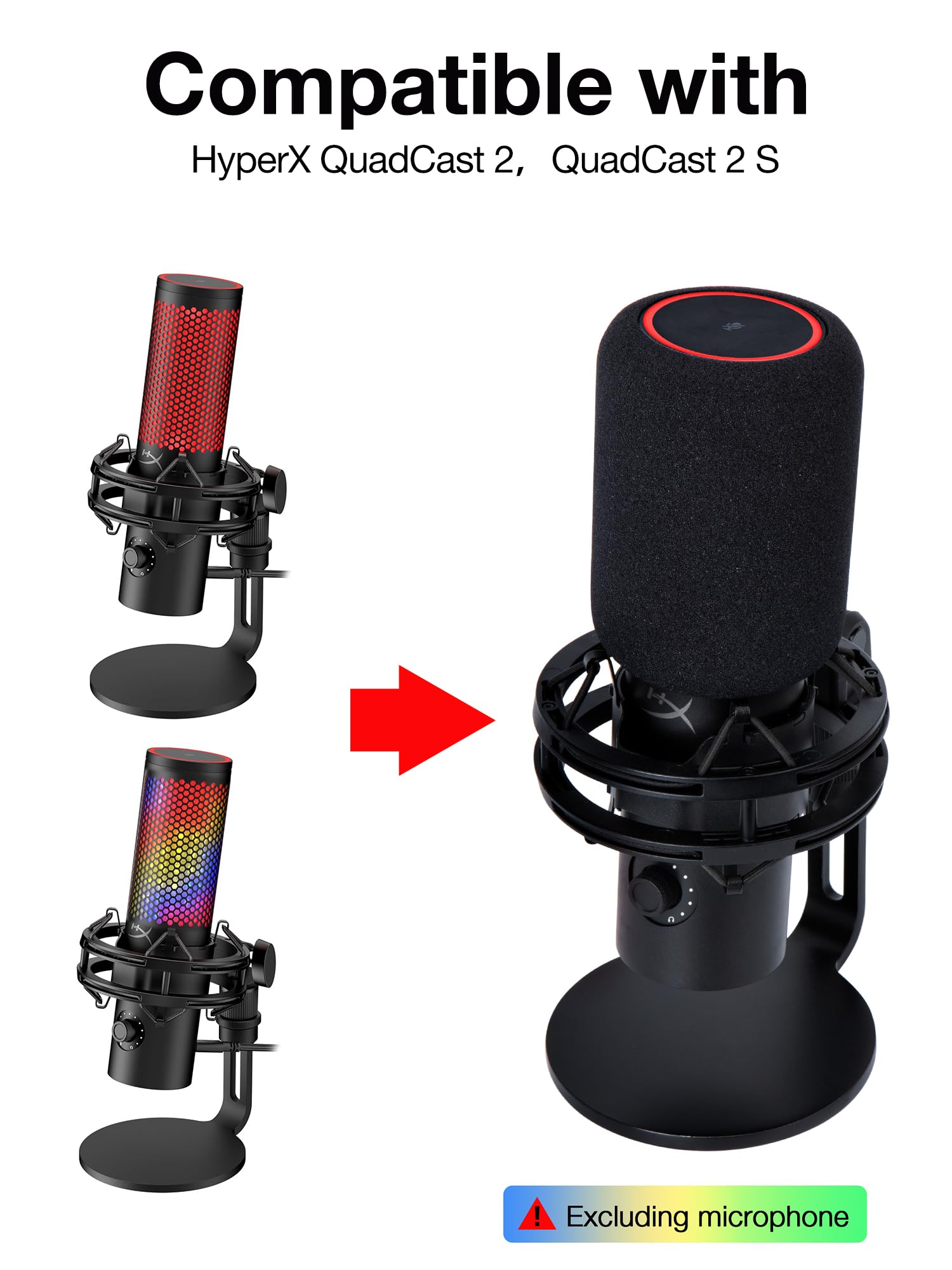 【美品】HyperX QuadCast2クアッドキャスト2 専用ポップガード付き 美品】HyperX QuadCast2クアッドキャスト2 専用ポップガード付き