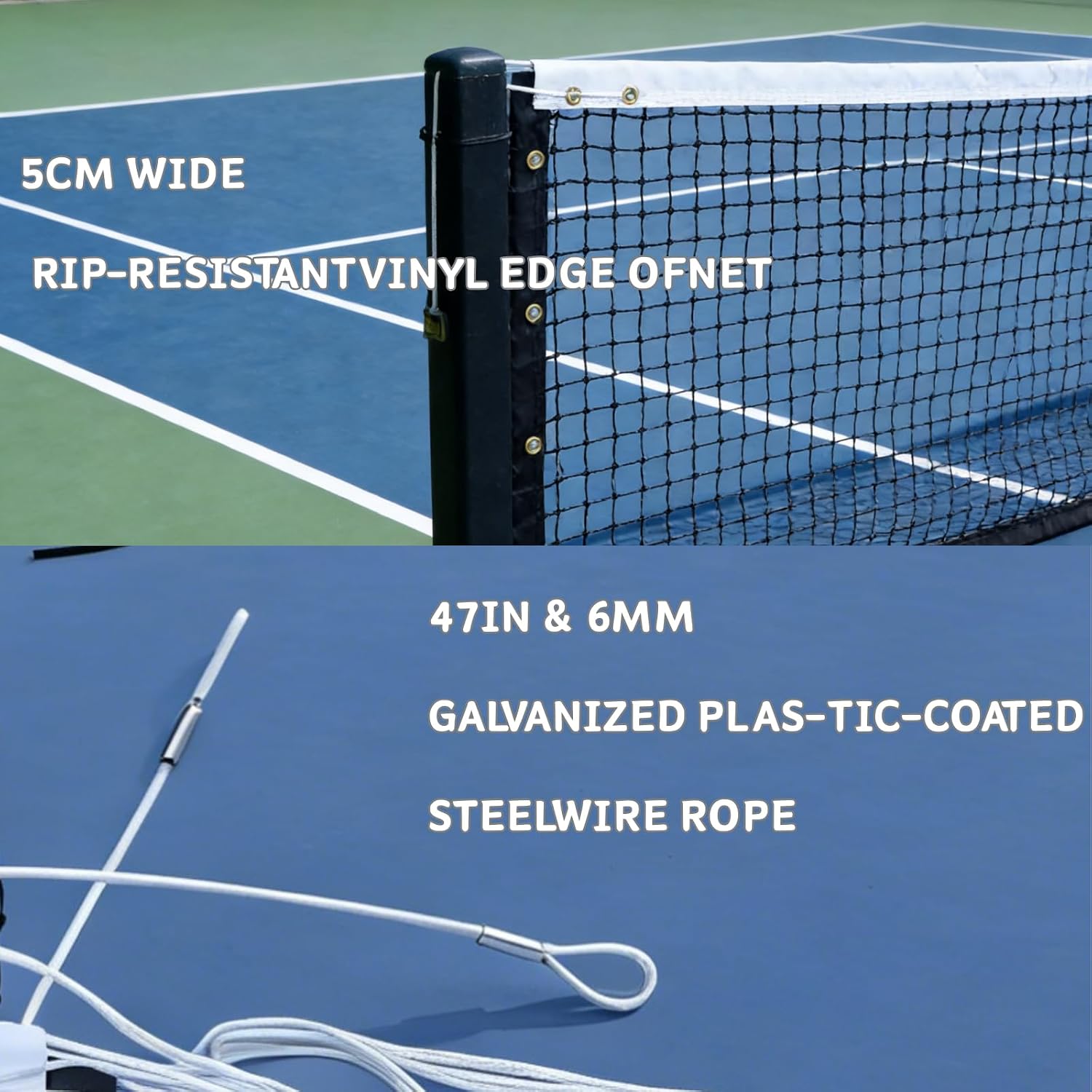 Professional Tennis Net 42ft x 3.5ft Single Layer | Heavy Duty Court Replacement with 6mm Cable & Complete Kit | UV/Waterproof, Value-Priced for Court Builders & Schools