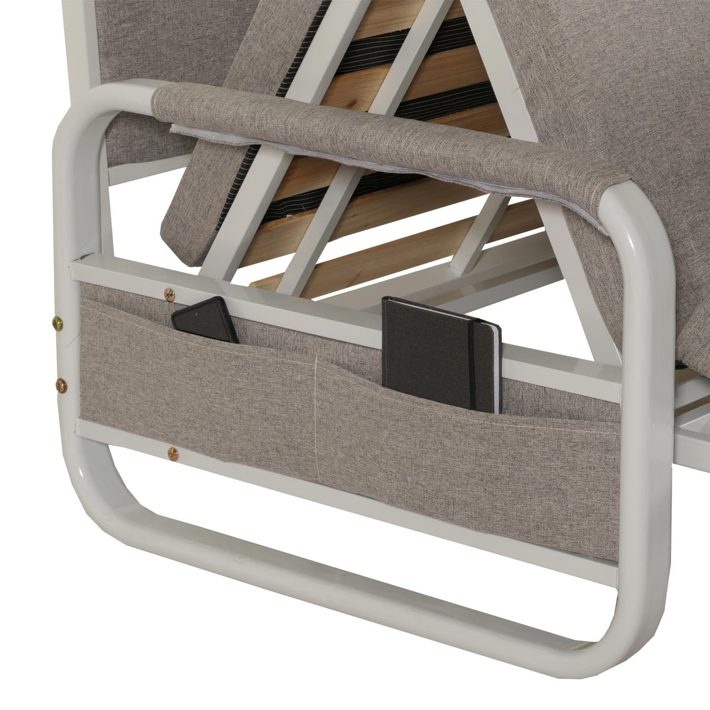 Mendler Sofa z funkcją spania HWC-M83, sofa z funkcją spania kanapa sofa, funkcja spania schowek na pościel powierzchnia do leżenia, 190x185cm - tkanina/tekstylia jasnoszare
