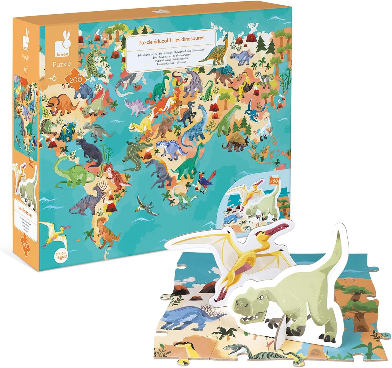 Puzzle Educational Dinosaur 200 Pieces