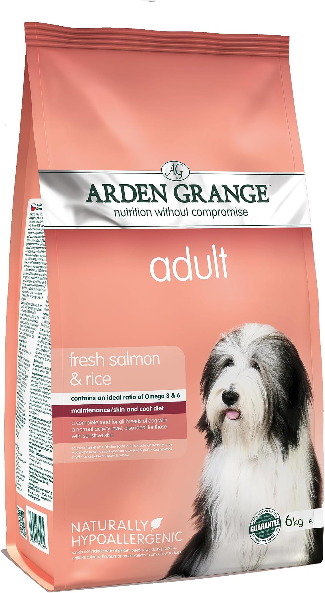 Arden Grange Adult Dry Dog Food with Fresh Salmon and Rice, 6 kg