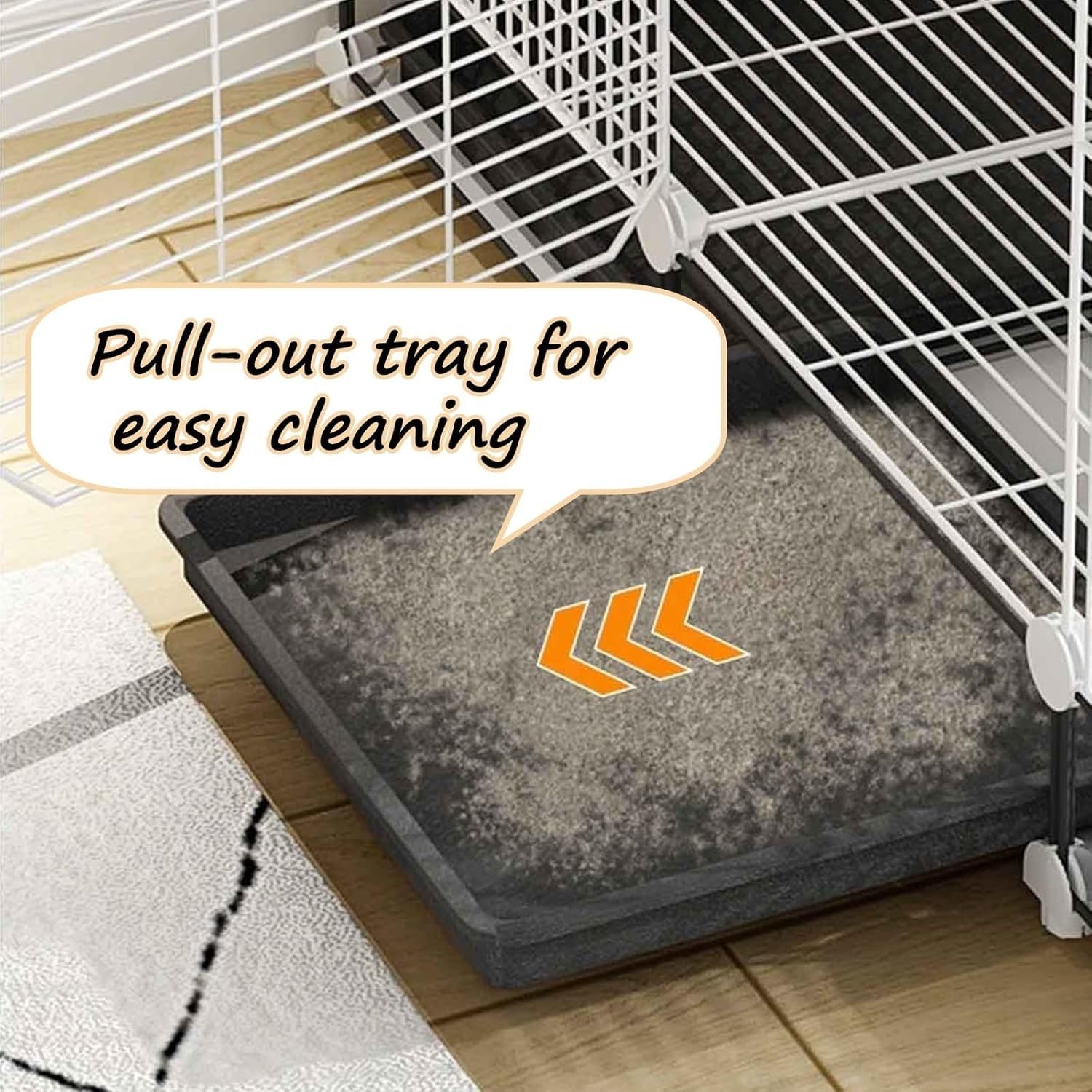 Jaulas Grandes for Conejos de Interior con Ruedas, Jaula for Aves de Corral, Bandeja extraíble y Almohadillas for Patas, for Chinchillas(White,75x39x48cm)