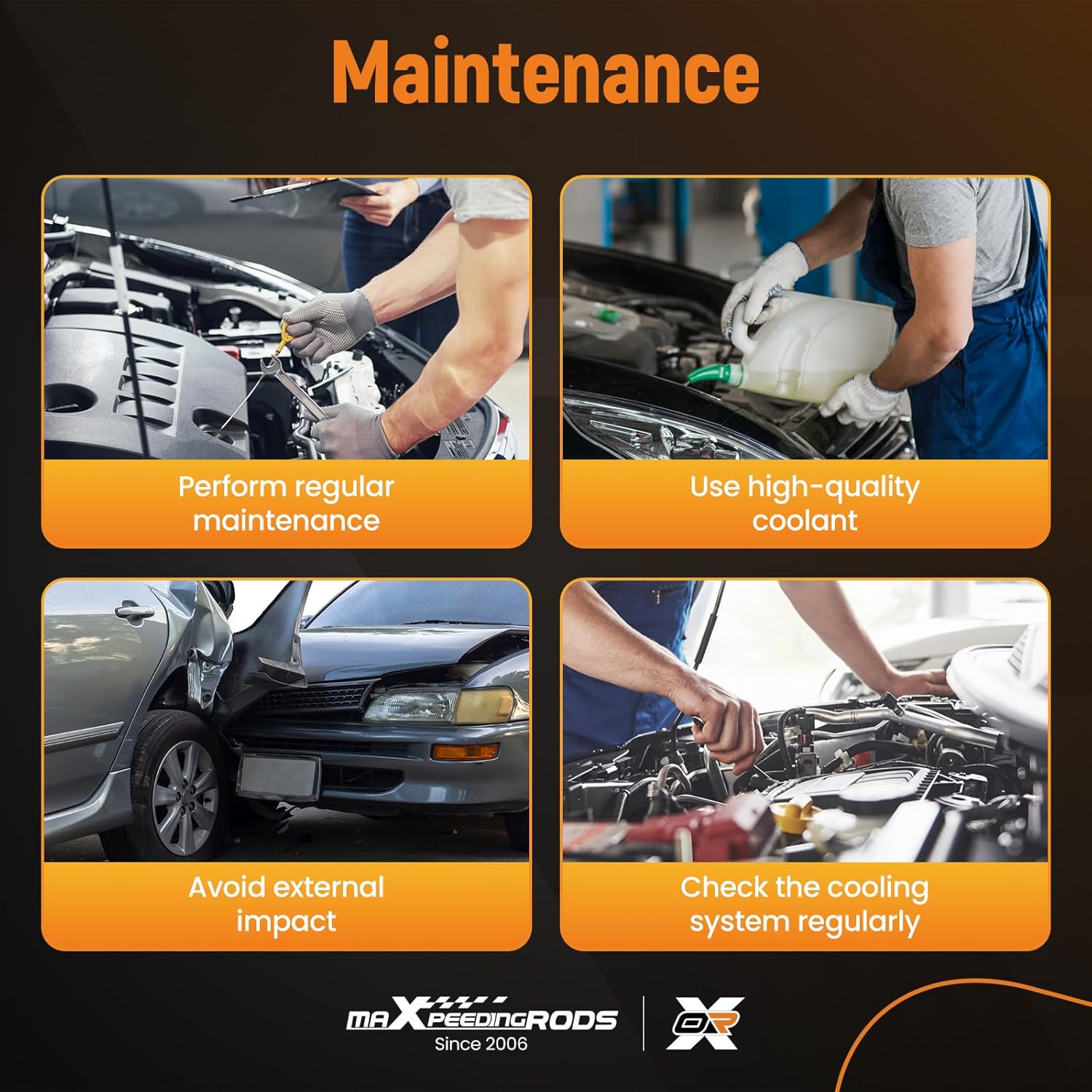 maXpeedingrods AW9364 Engine Water Pump for Hyundai Accent 2001-2011, for Kia Rio 2006-20011, for Kia Rio5 2006-20011 L4 1.6L Petrol