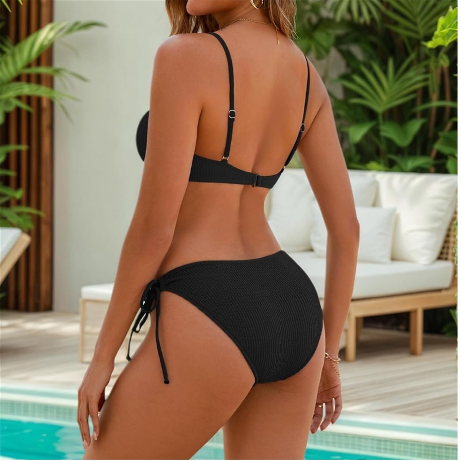 Conjunto de Bikini Mujer Push Up Traje de Baño Dos Piezas Elegante Tankini