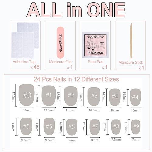 Miniatura 7 de GLAMERMAID Uñas postizas negras a presión cuadradas extra cortas, uñas postizas de gel suave hechas a mano con purpurina, escovalas cortas, oscuras,