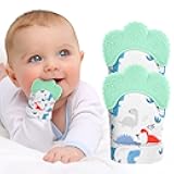 2Pack Silicone Teething Mitt, Soothing Infant Teething Mitten Pain Relief, Prevent Scratches Glove, Safe Silicone Teething Toys for 0-12 Months