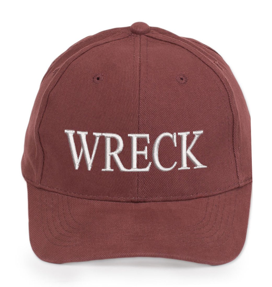 4Sold Girls Wreck Ancient Mariner, Captain Cabin Boy Crew First Mate Yachting Baseball Cap Inscription Lettering Maroon White (Wreck)