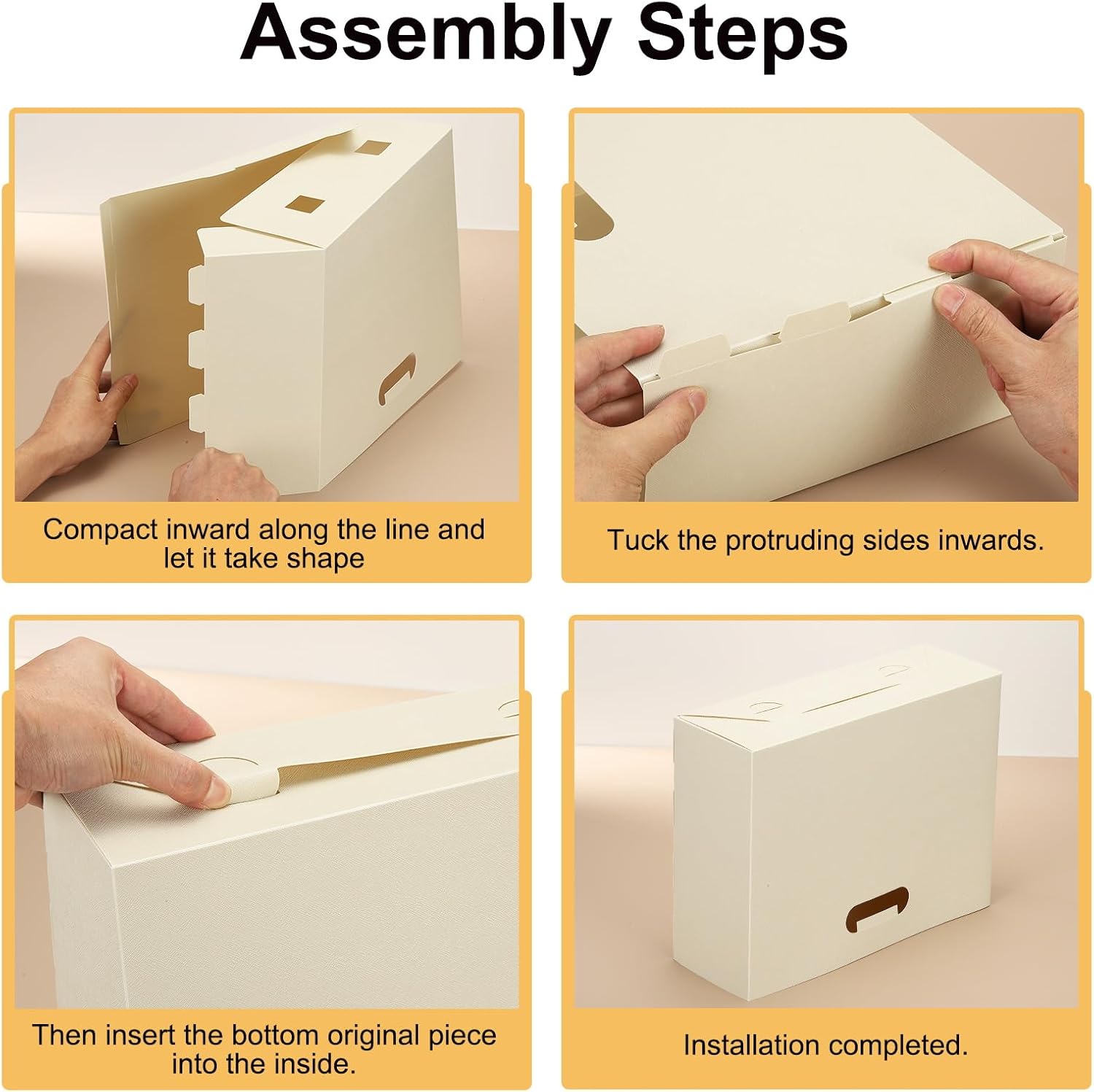 PATIKIL Foldable Scrapbook Paper Holder, 6 Pcs 10 x 12 Inch Scrapbook Paper Storage Organizer Plastic File Organizer for Scrapbook Paper Kraft Paper Cardstock Magazines Home Office, Beige