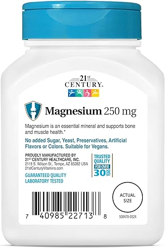 Miniatura 4 de 21st Century Magnesio 250Mg 110 Count (2 Pack)