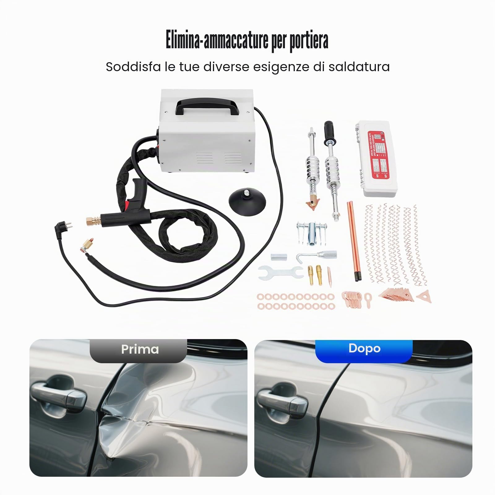 MINRS Carrozzeria 3 KW 220 V 3500 A Dent Puller saldatrice a punti, pistola per saldatura per riparazione professionale di carrozzeria automobilistica