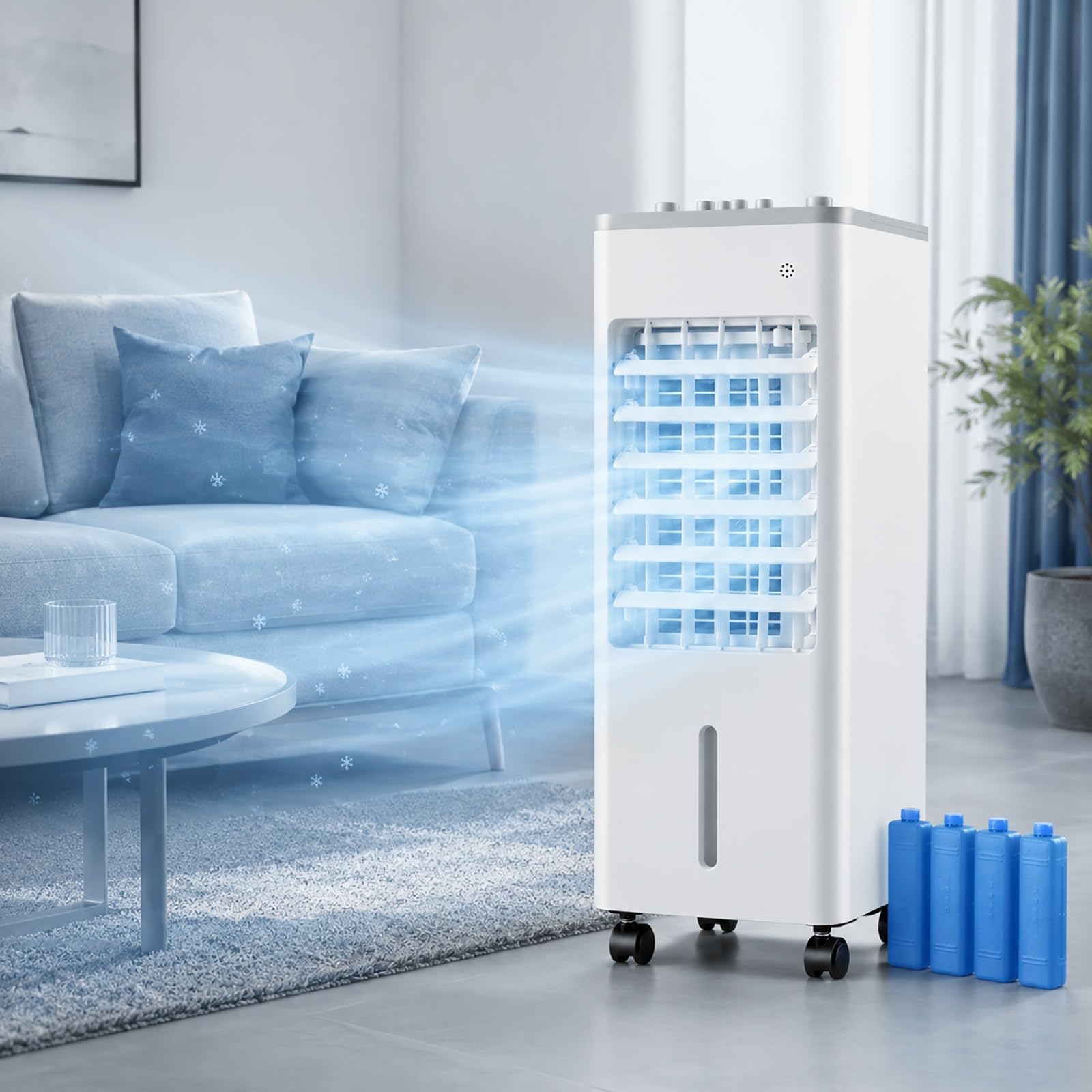 Pqxqz White Room Air Cooler, Portable Evaporative Cooler