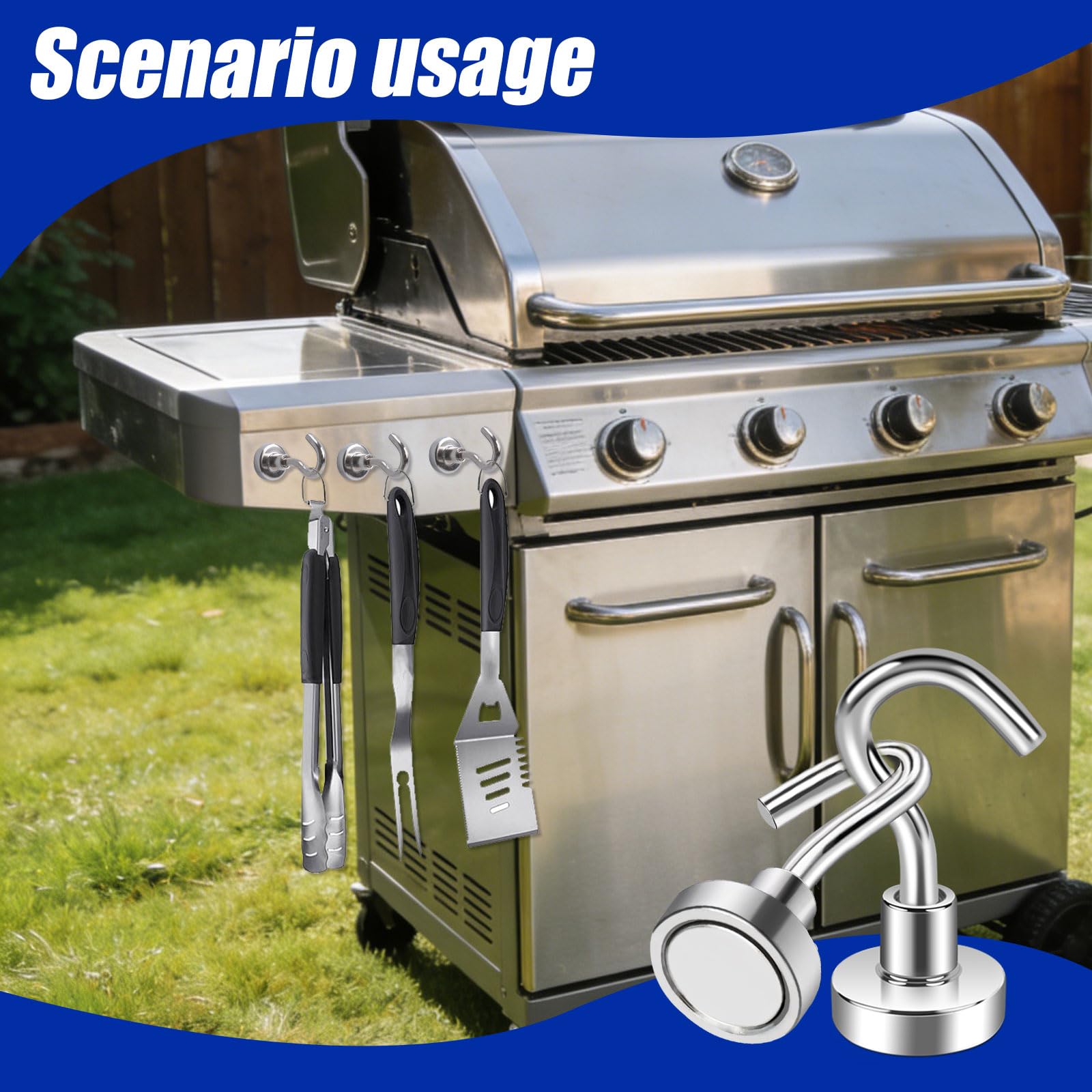 Paquete de 120 ganchos magnéticos, ganchos magnéticos de neodimio de 16 mm para cocina, garaje, parrilla, crucero, lugar de trabajo y oficina