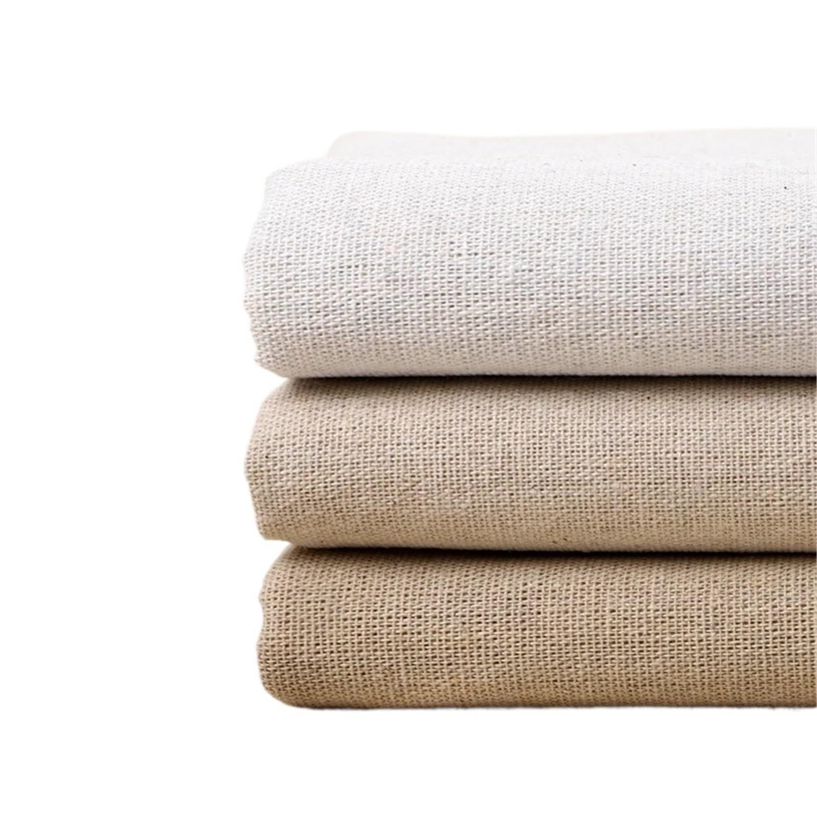 150 x 50 cm / 150 x 500 cm naturalna bawełniana tkanina lniana - niebielona, szara tkanina do ćwiczenia haftowania, szycia DIY i dekoracji domu, splot premium, do ręcznie robionego rękodzieła i