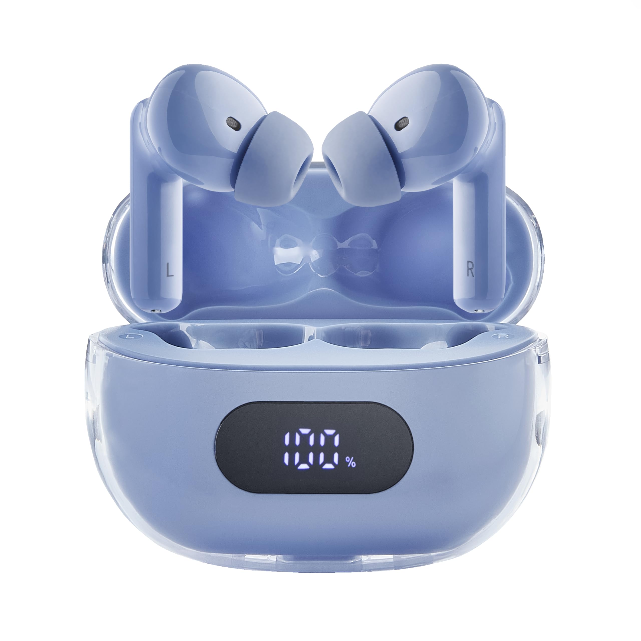 Intenso Buds Plus TWS T315AE Écouteurs sans Fil avec réduction Active du Bruit, ENC, Bluetooth et jusqu'à 25 Heures de Lecture de Musique, Bleu