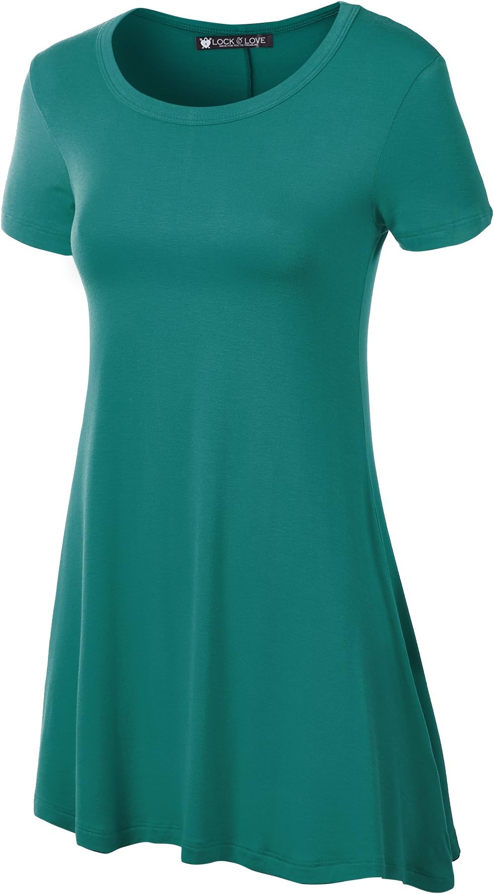 LL Womens Short Sleeve Handkerchief Hem Tunic - Made in USA