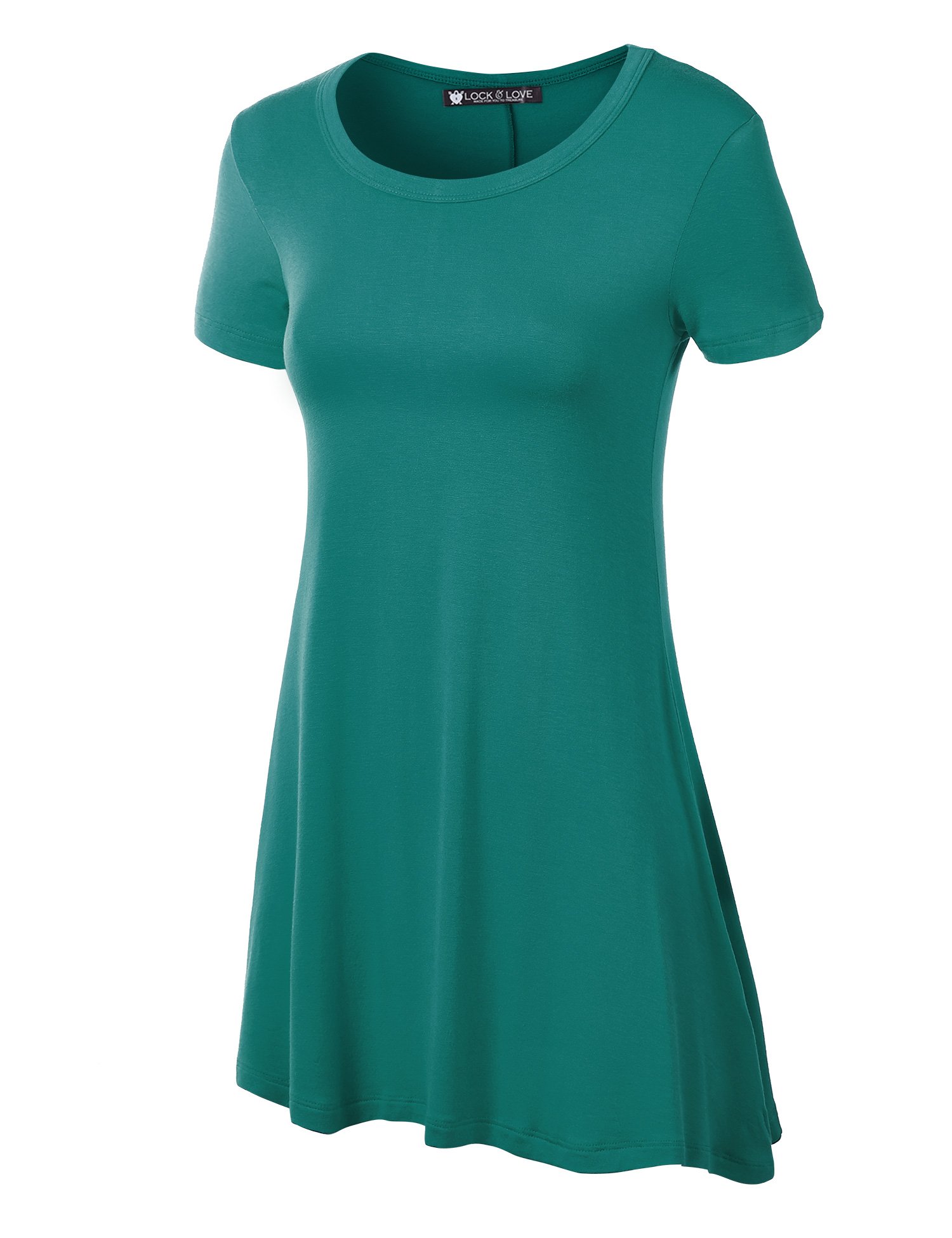 LL Womens Short Sleeve Handkerchief Hem Tunic - Made in USA