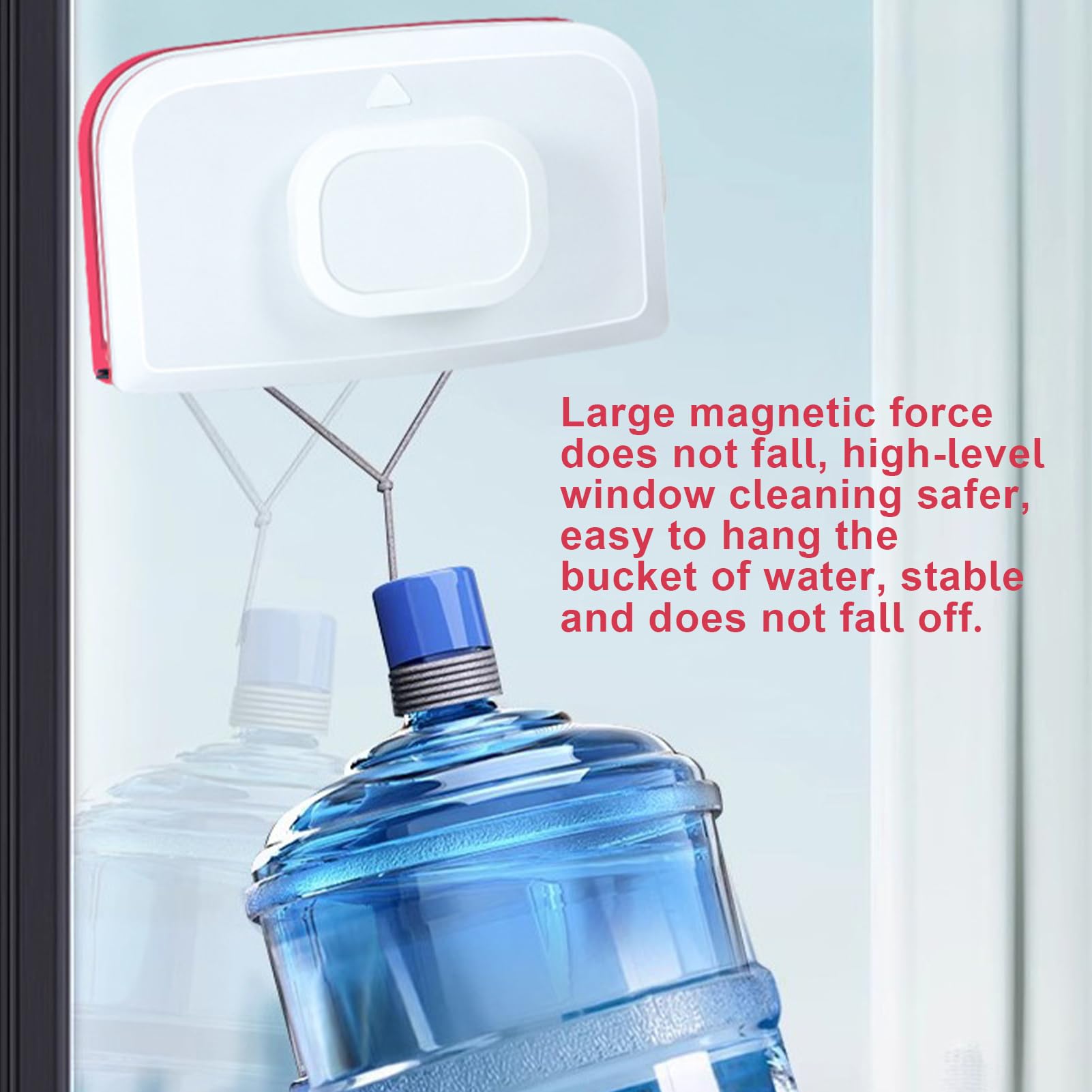 Lave-vitre Magnétique – Force Magnétique Réglable Pour Vitrage, Double Ou Triple, Télescopique, Léger Et Stockable, Pour Fenêtres Hautes Et Difficiles D'accès, Utilisation Intérieure Et Extérie