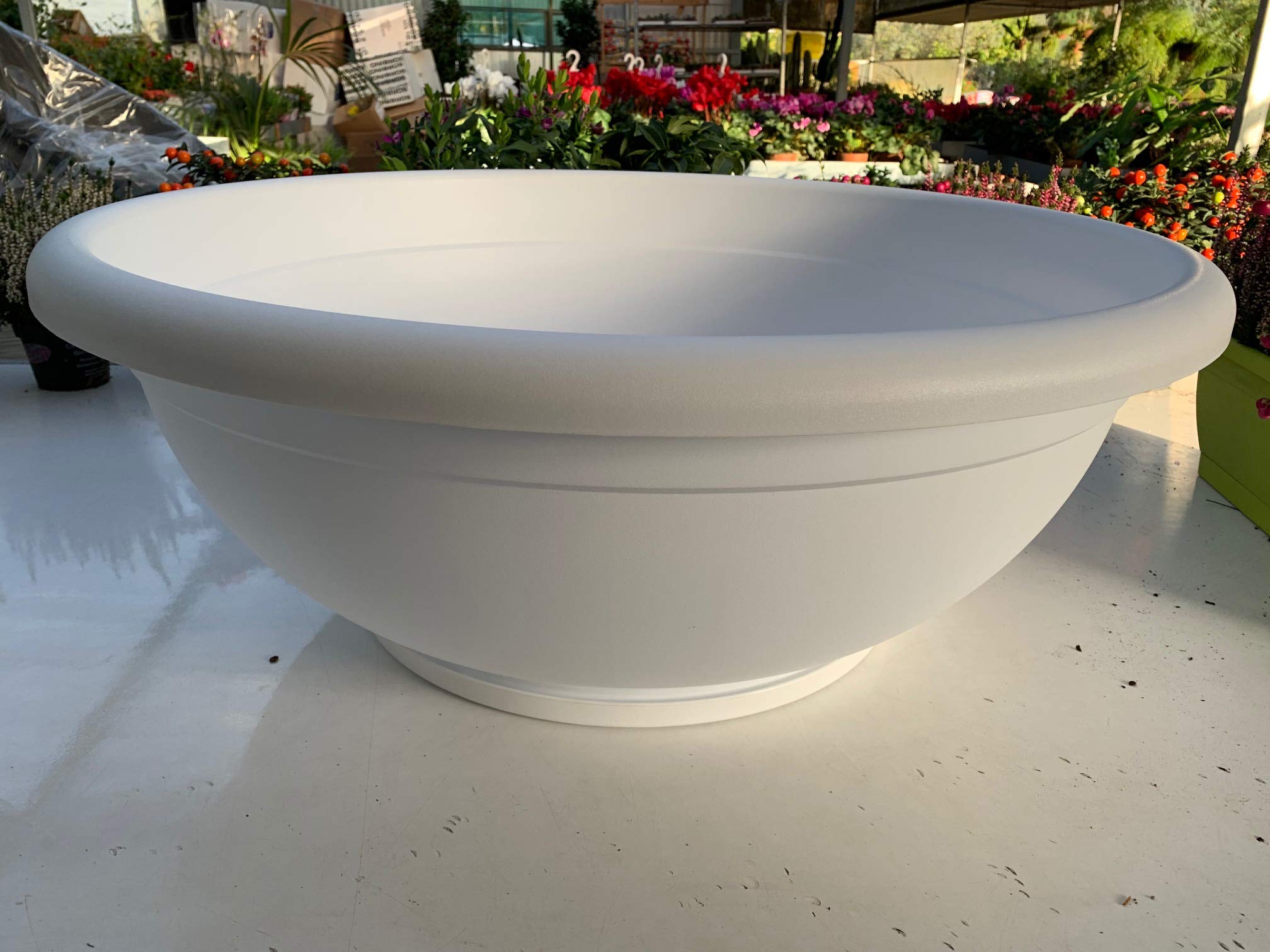 vasar Ciotola da 80CM Naxos con SOTTOVASO AD Incastro VECA Colore Bianco