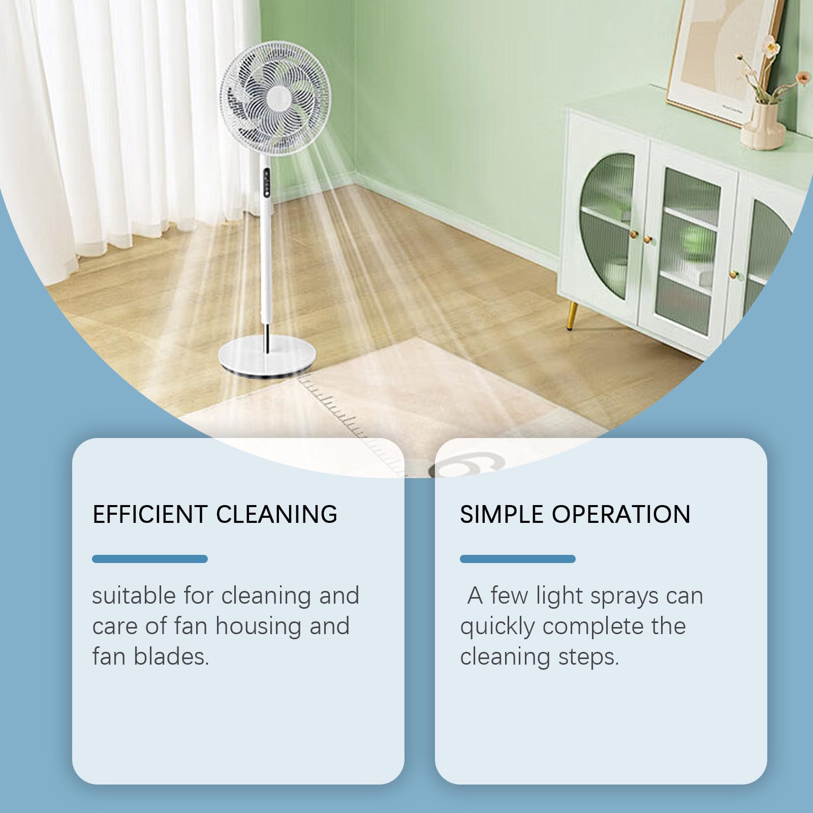 One-Spray Clean Ventilator- und Klimaanlagenreiniger, hocheffiziente Staubentfernung, multifunktionales Schaumreinigungsspray, für Stand- und Bodenventilatoren, verlängert die Lebensdauer (6pcs)