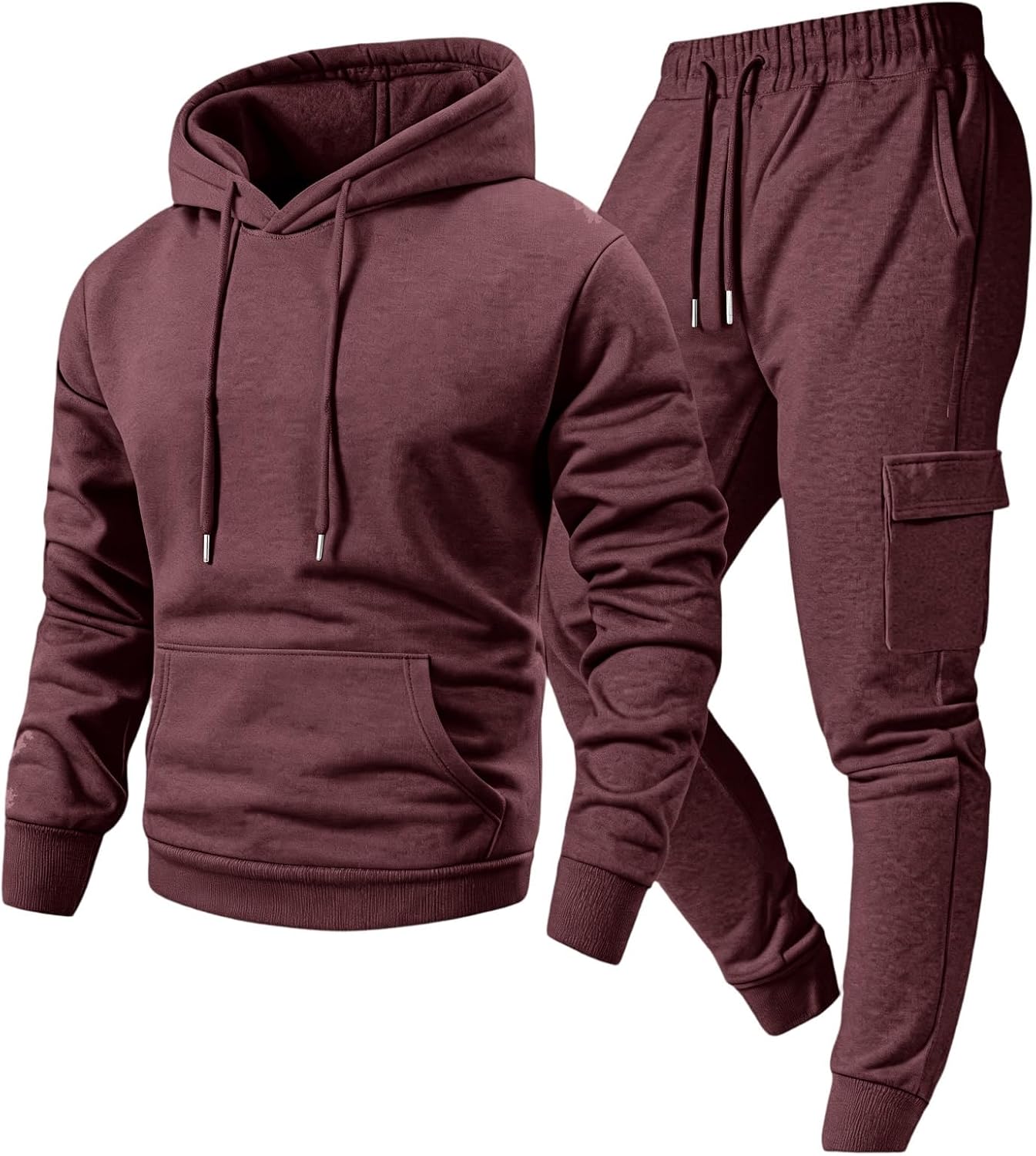 Mens Tracksuits 2 Piece Set Lightweight Hoodie & Wide Leg Sweatpants Sets for Activewear