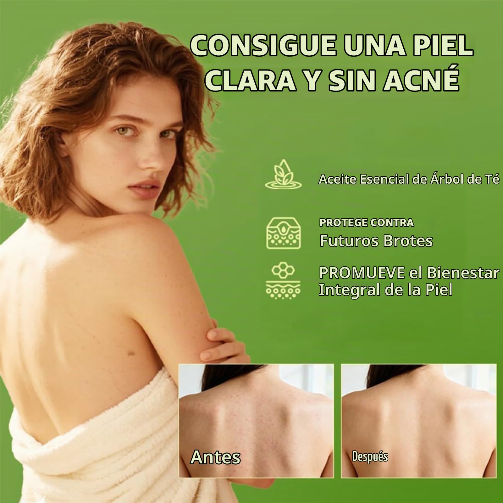 Aqvera Jabon Antifungico,100g Pastilla Jabon Natural-Aplicable Al Cuerpo-Jabon Cara - Jabones Artesanales - Tea Tree Soap