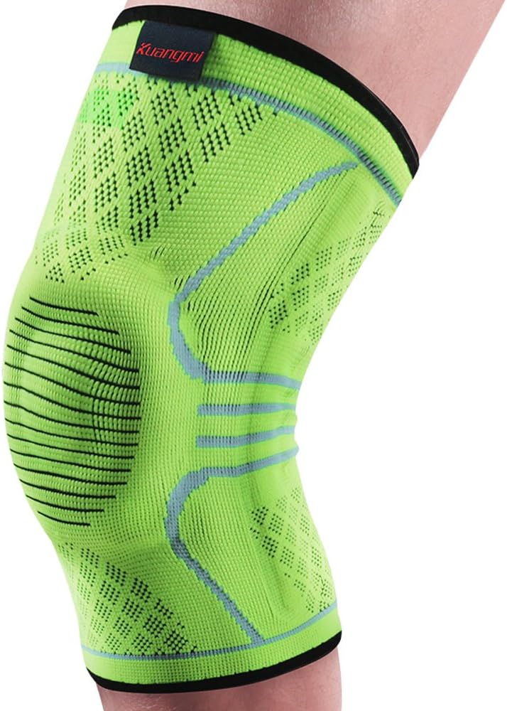 Kuangmi Knee Brace Support for Arthritis, Joint Pain, Ligament Injury, Meniscus Tear, ACL, MCL, Tendonitis, Injury Recovery, Sports (Upgraded Green, XL)