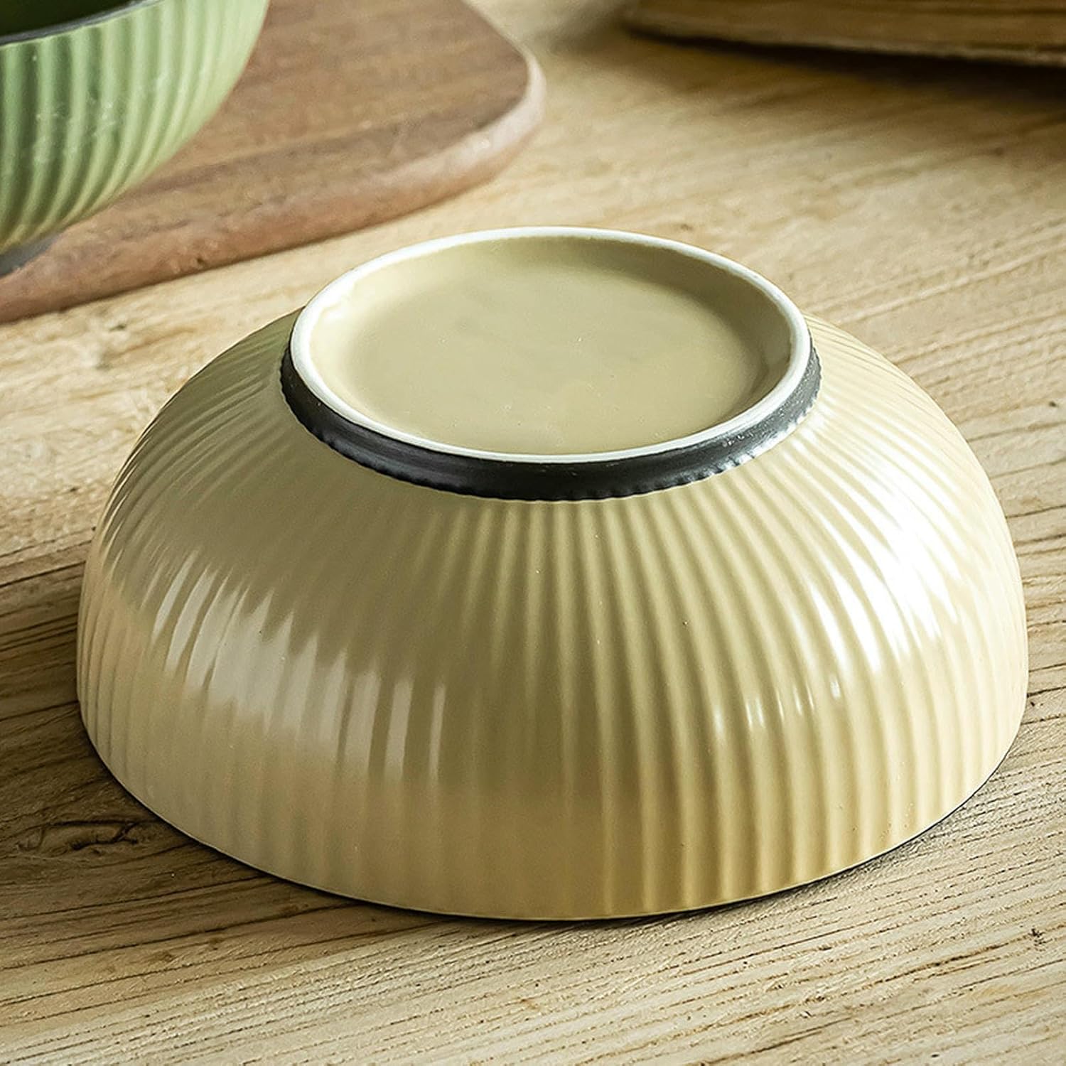 Ceramic retro relief bowl creative personality exquisite tableware-green 7.7 inches