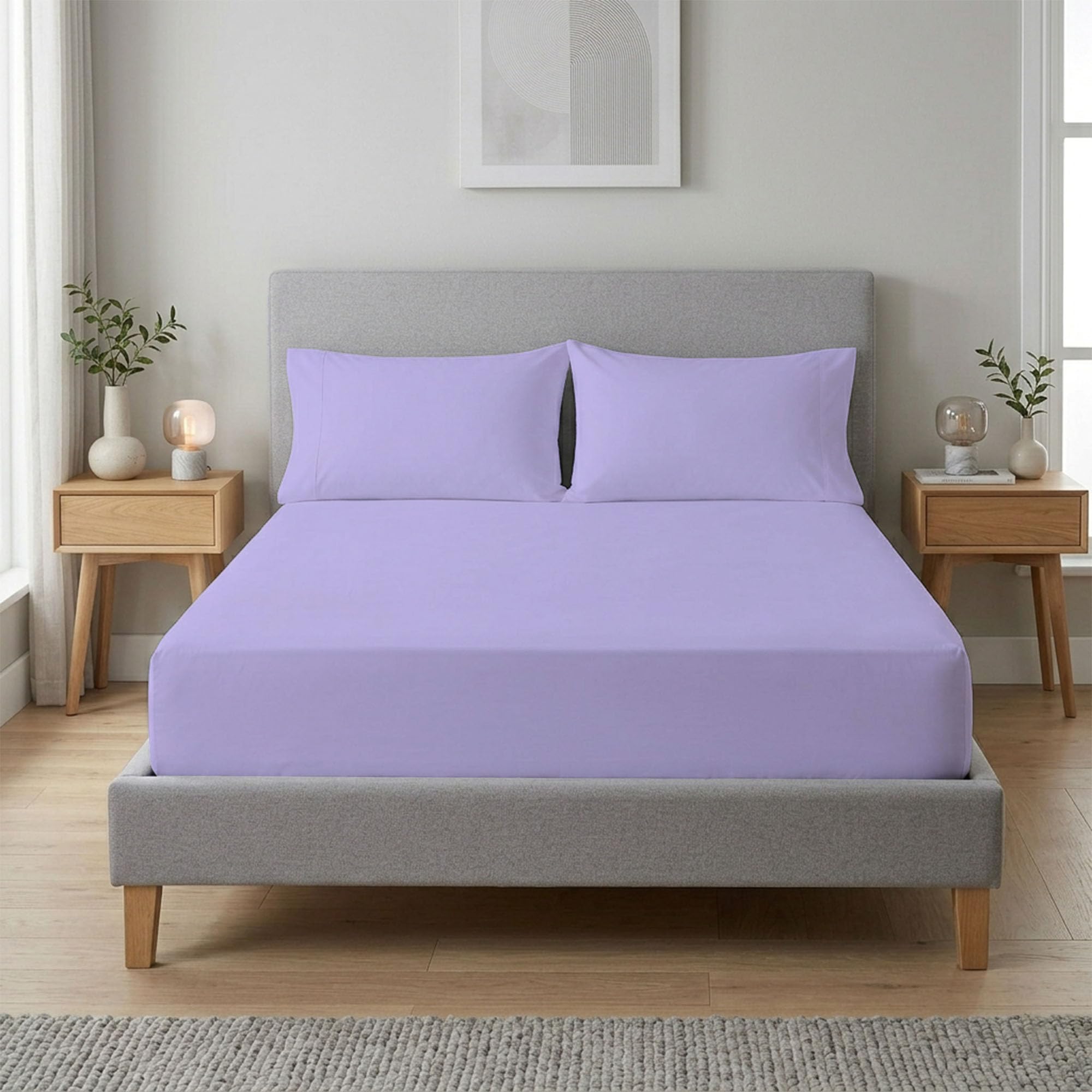 RELIANCE Bedding Luxury King Size Fitted Sheet – 100% Egyptian Cotton, 400 Thread Count, 40cm Extra Deep Pocket, Hypoallergenic & Breathable, Soft & Durable 4FT Bed Sheet with Corner Elastic
