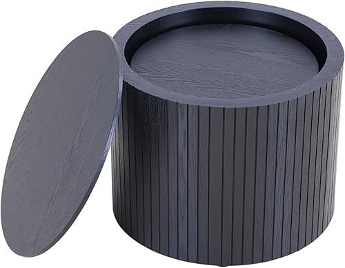 Miniatura 8 de MEETAKING - Juego de 2 mesas auxiliares anidadas, modernas mesas de centro redondas de madera, mesa auxiliar de lujo para espacios pequeños, sala de