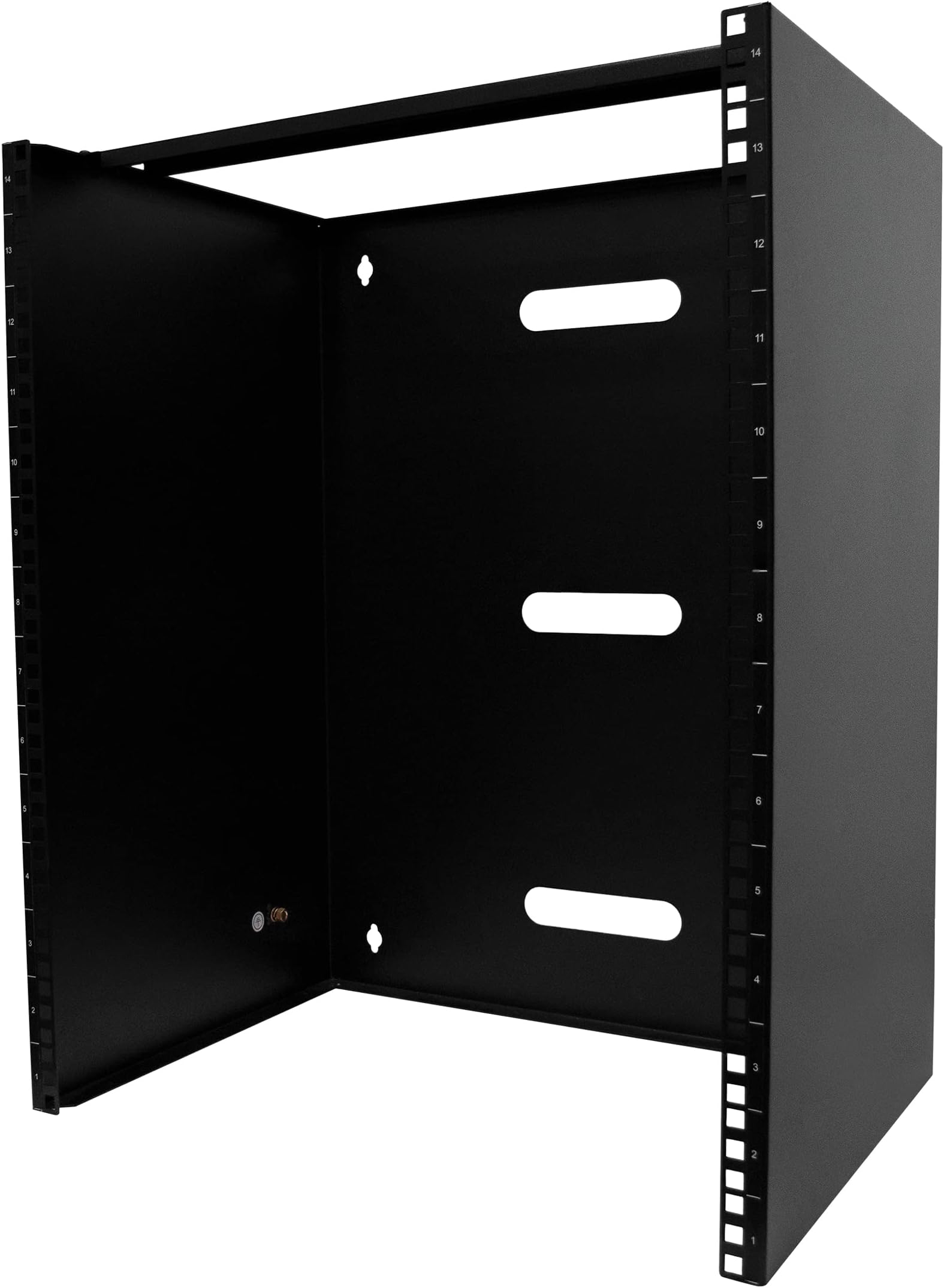 StarTech.com 14U Wall Mount Network Rack, 14 in Deep (Low Profile), 19" Patch Panel Bracket for Shallow Server, IT Equipment, Network Switches, 77lbs/35kg Weight Capacity, Black (RACK-14U-14-BRACKET)