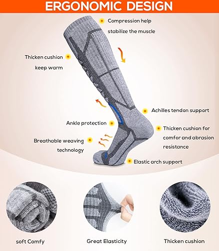 Miniatura 2 de Calcetines de esquí, paquete con 2 pares para esquiar, snowboard, deportes en exteriores