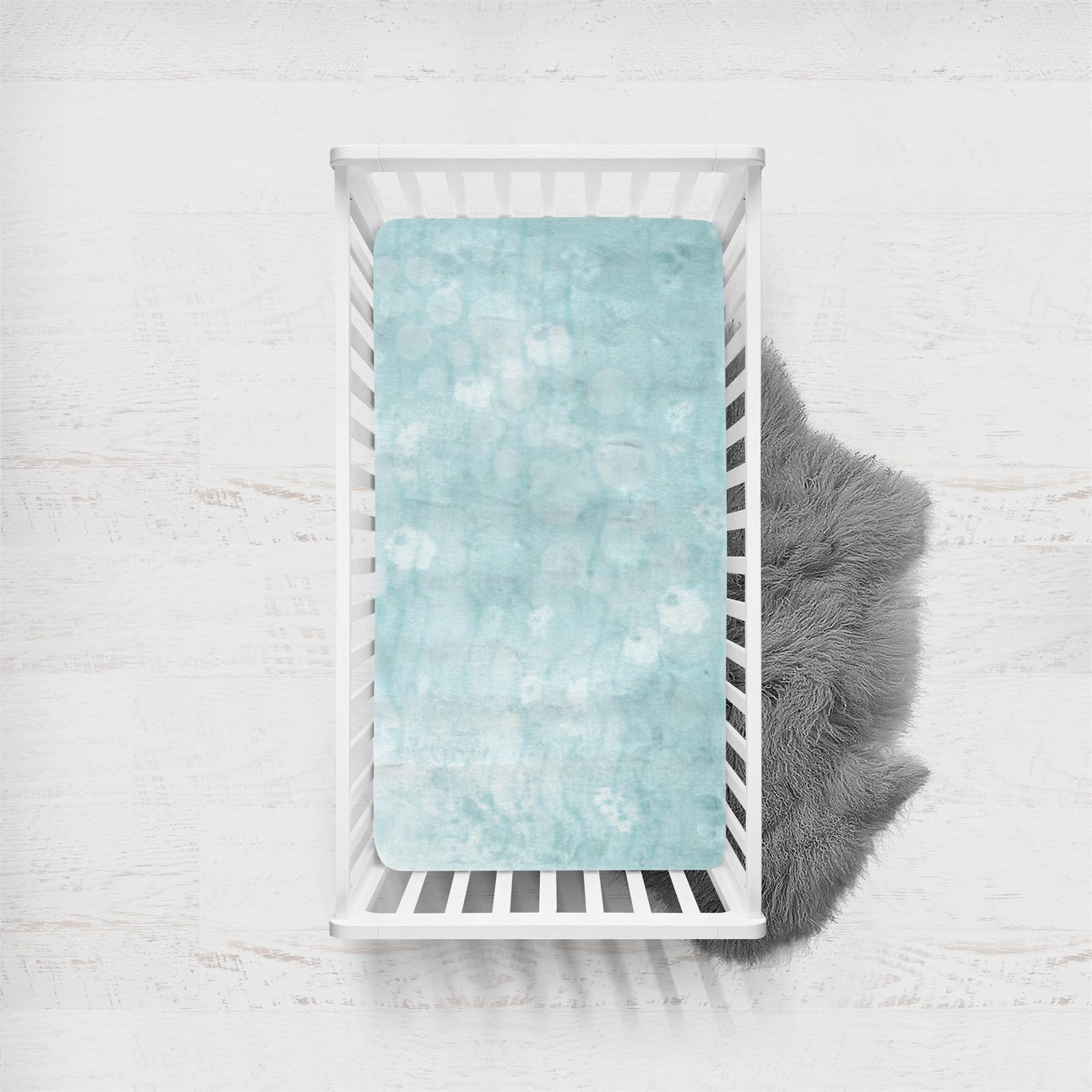 Morbuy Next to Me Crib Sheets, Watercolor Series Cot Bed Sheets, Soft Breathable Microfiber Moses Basket Sheets, Cot Sheets for Boy and Girl, Durable Easy Care Crib Sheets (Aqua,140x70cm)