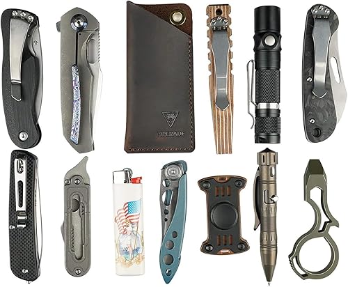 Miniatura 9 de VIPERAED PJ11 EDC Small Leather Sheath for Belt,Leather Holster for Small Flashlight,Utility Small Leather Knife Sheath,Leather EDC Pocket Slip for