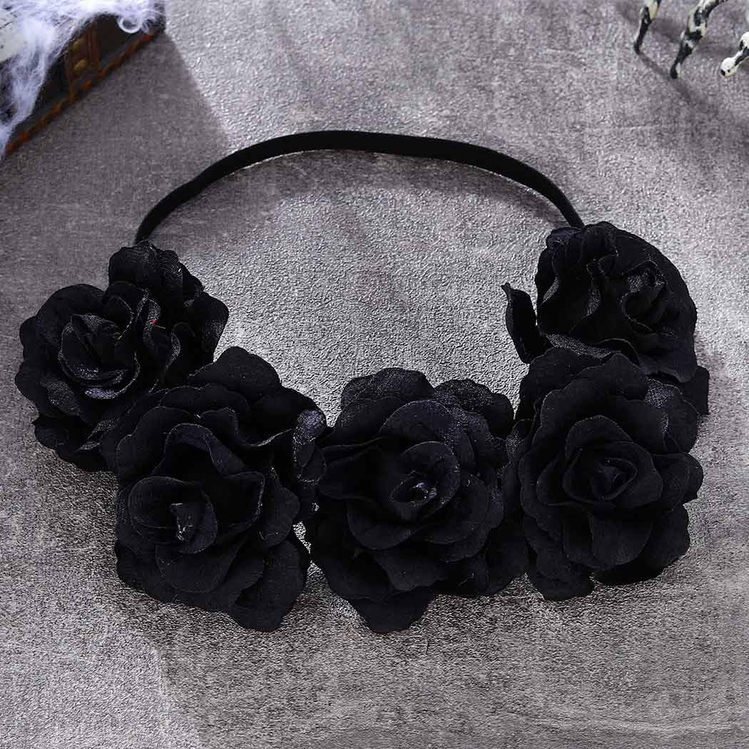 URBAN OUTFITTERS SATIN BLACK ROSETTE HEADBAND Elegant Black Floral Headband Mega Rosette Satin Headband | Urban Outfitters main image 2