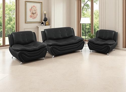 Miniatura 8 de Sofás de cuero para sala de estar, juego de sofás para sala de estar, sofá para dormitorio, apartamento, juegos de muebles para sala de estar (cuero