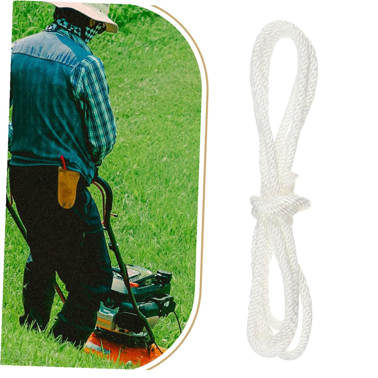 Corde de Démarrage pour Moteur à Essence 5mm Blanc, Lot 50 | Nylon, Compatibilité, Ateliers et Fermes, Cordon de Remplacement Manuel pour Tondeuses