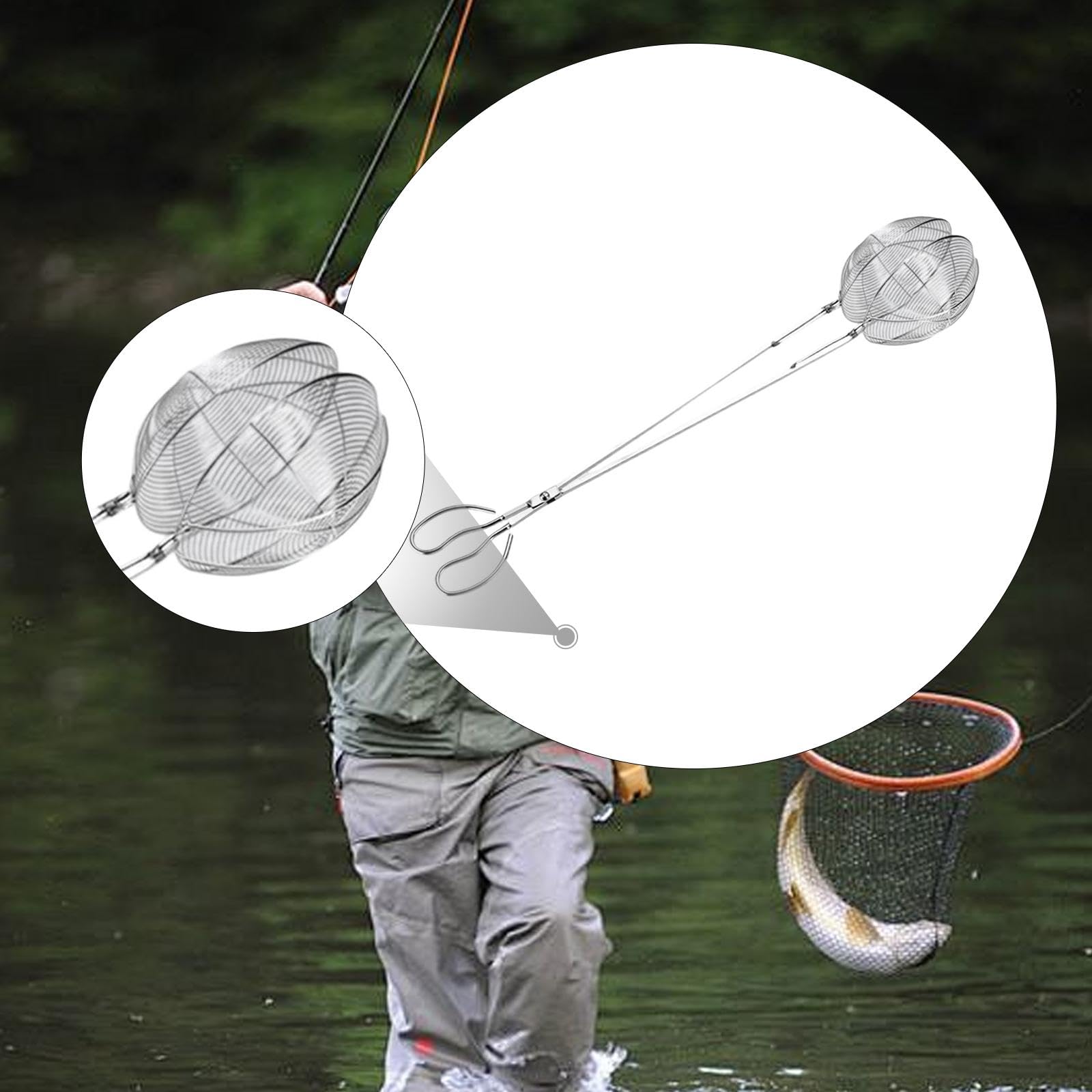 Homyl Fischzange Edelstahl Fischgreifer Ergonomischer Griff Fischkontrollzange Leichtgewichtige Konstruktion Multifunktionales Krabbenfangwerkzeug für Angle