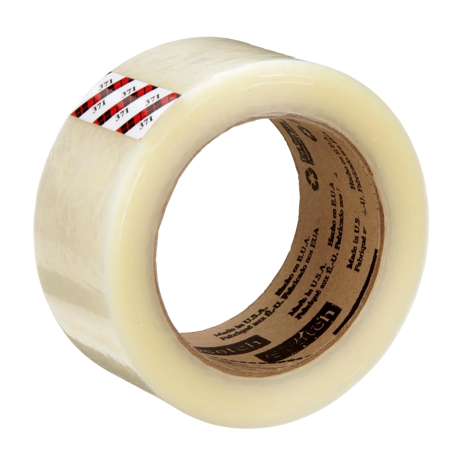 3M Scotch 371 Industrial-Grade Packing Tape, Clear, 48 mm x 100 m, High Performance Sealing Tape for Medium-Duty Commercial Box and Carton Sealing, Moving, Packaging and Shipping, 36 Pack