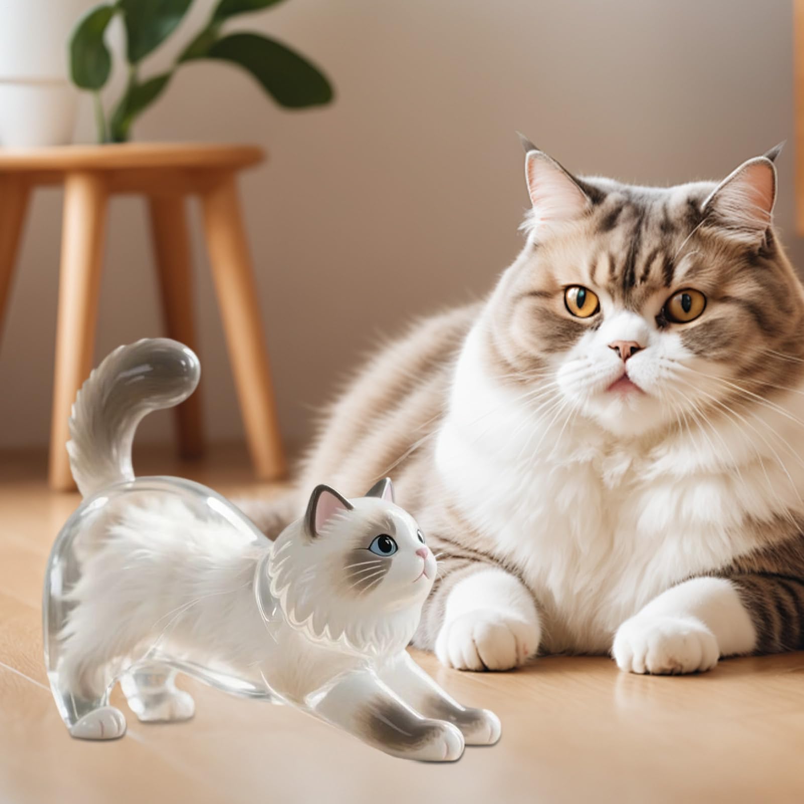 Llaveros de gato, botella de almacenamiento de transparente de acrílico, recuerdo conmemorativo de de mascotas, colgante conmemorativo de mascotas, llaveros coleccionistas de pelos de gato