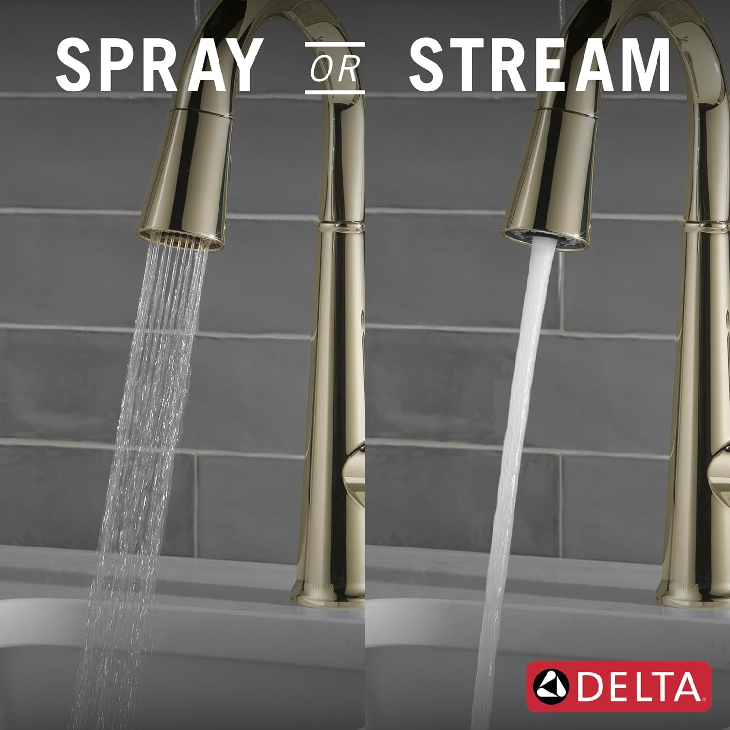 Delta Emmeline Polished Nickel Bar Sink Faucet Single Hole with Pull Down Sprayer, Modern Single Handle Prep Sink and Bar Faucet, Polished Nickel 9982-PN-PR-DST