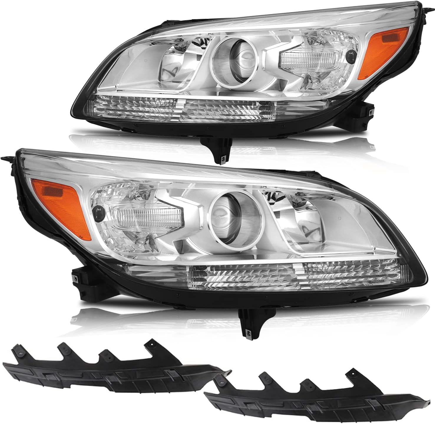 ECCPP Headlight Assembly For Chevrolet For Malibu 2013-2016 For Chevrolet For Malibu Limited 2016 Driver and Passenger Side Headlamps
