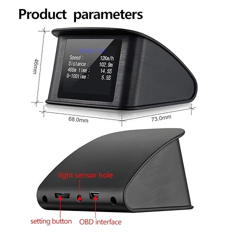 OBD2 HUD P10 car Head-up Display OBD Digital Temperature Gauge Speed Meter Engine Coolant Temperature Display Alarm