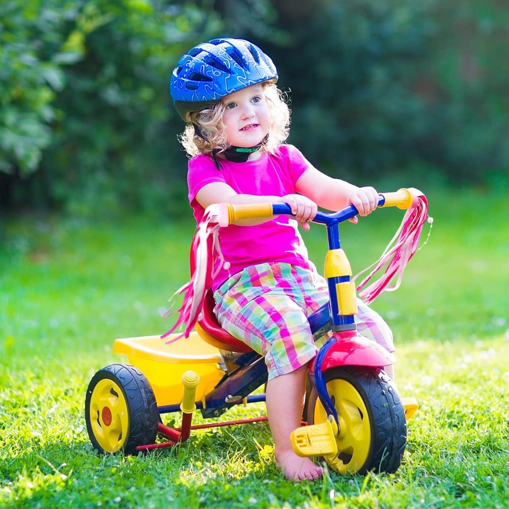 Vélo Guidon Streamers – 1 Paire – 30 Cm – Polyester – Bleu Et Rose – Pour Vélo Enfant, Trottinette, Tricycle – Déco Ludique