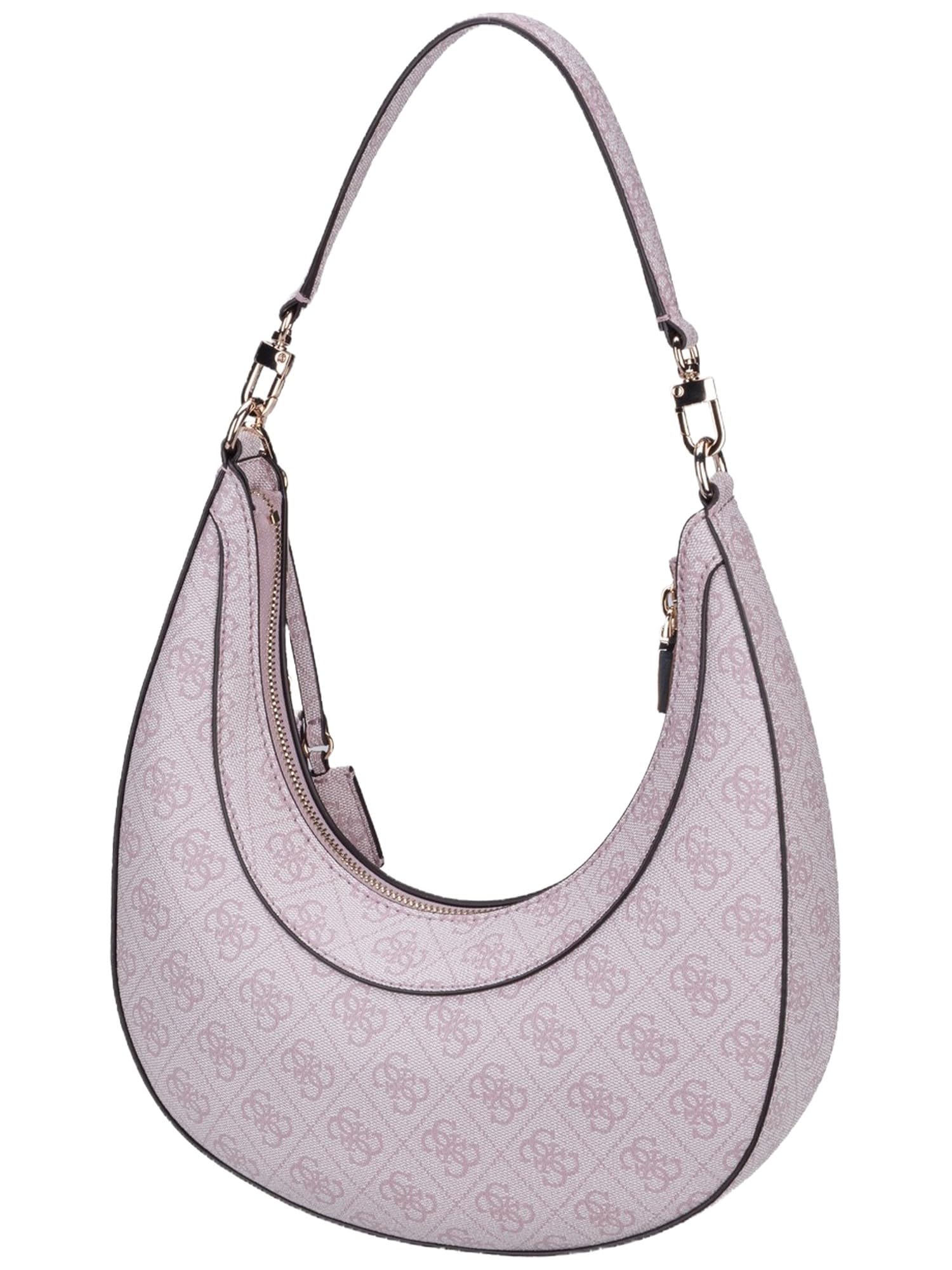 GUESS Torba na ramię Lindsey Hobo Orchid Logo stary róż