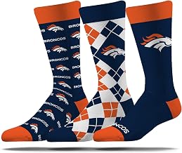 Strideline Unisex Denver Broncos Business Knit Crew Socks Three-Pack Set