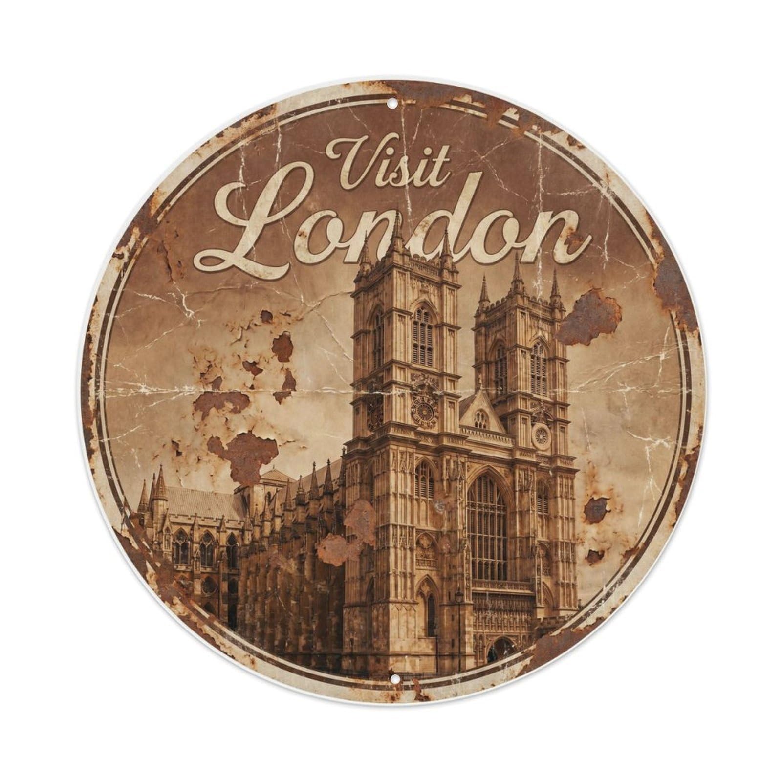 Fqcyn Style Vintage Travel London Westminster Heritage Metal Tin Sign