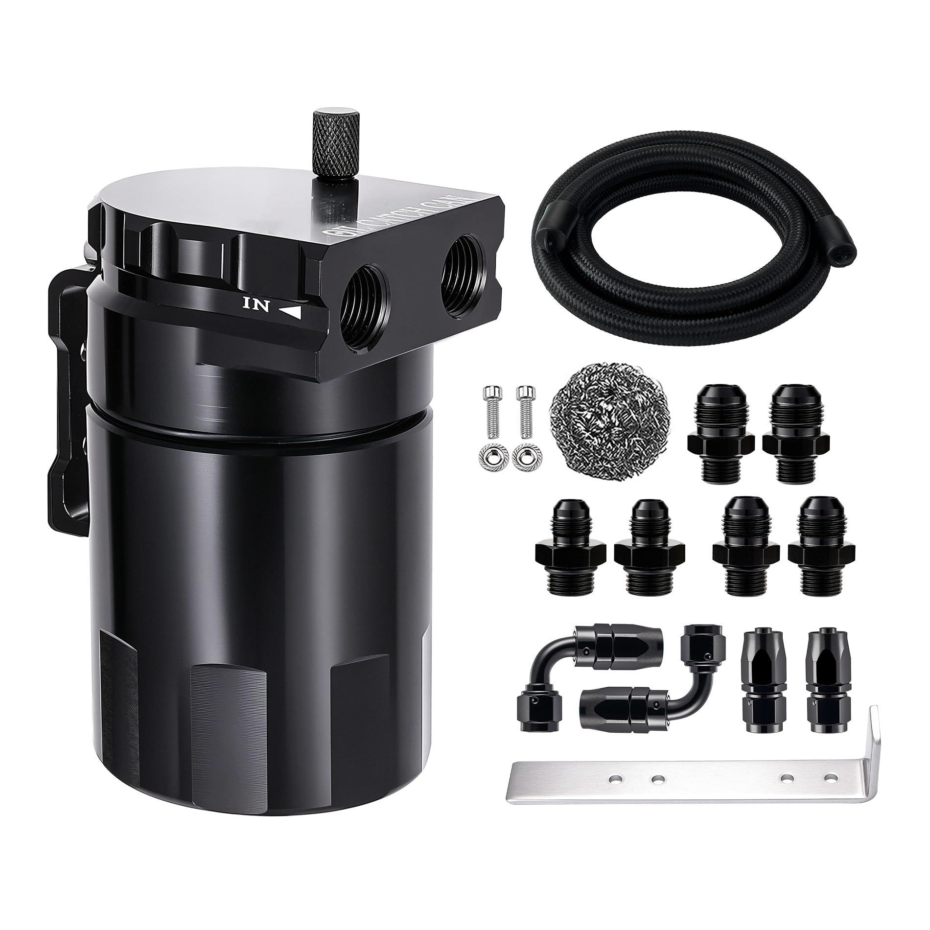 EVIL ENERGY Oil Catch Can, 300ml Baffled Catch Can Kit 2 Port
