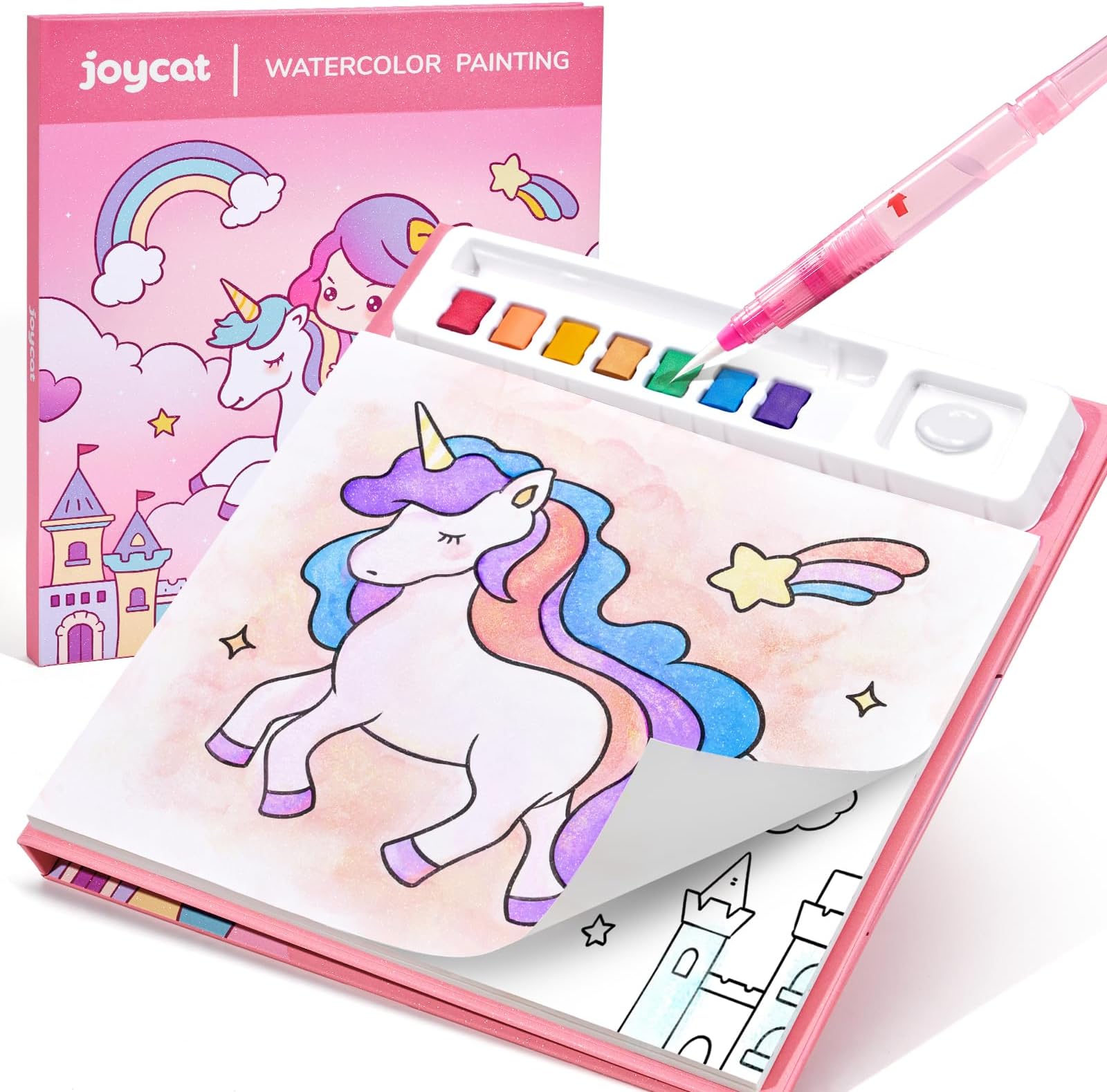 JoyCat Paint with Water Coloring Books for Toddlers (Magical Pony) | Watercolor Painting Set for Kids Ages 3-5 & 4-8, Arts & Crafts Drawing Activity Travel Toy, Birthday Gifts for Boys & Girls