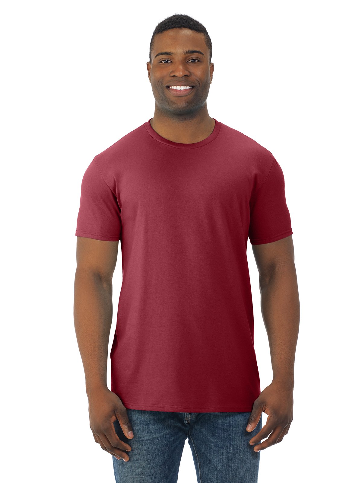 Fruit Of The Loom Mens Sofspun Short Sleeve T-Shirt, L, Cardinal